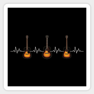 Heartbeat Sunburst Acoustic Guitars Sticker